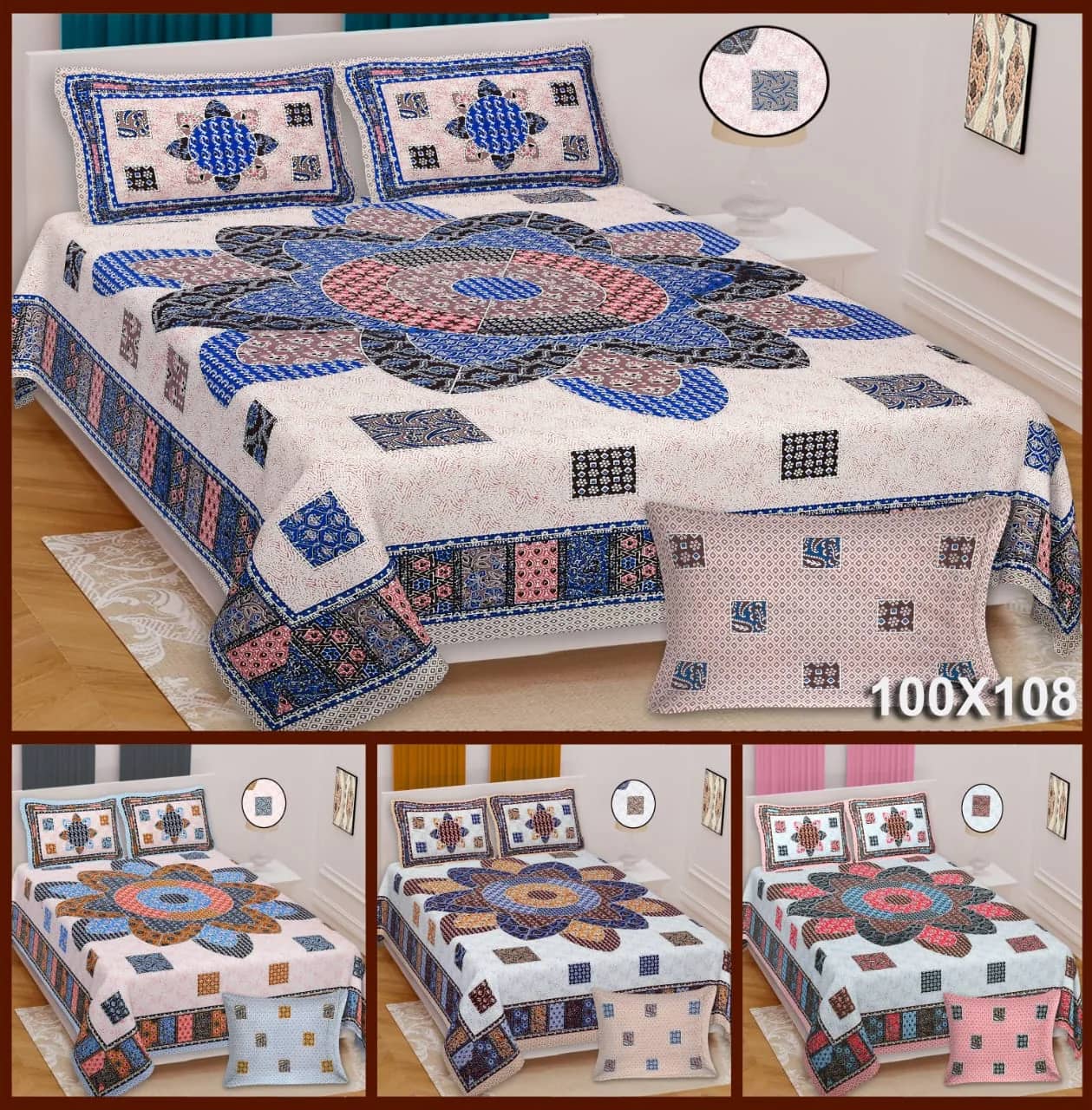 Blue and white patchwork in Blue and white patchwork — full view