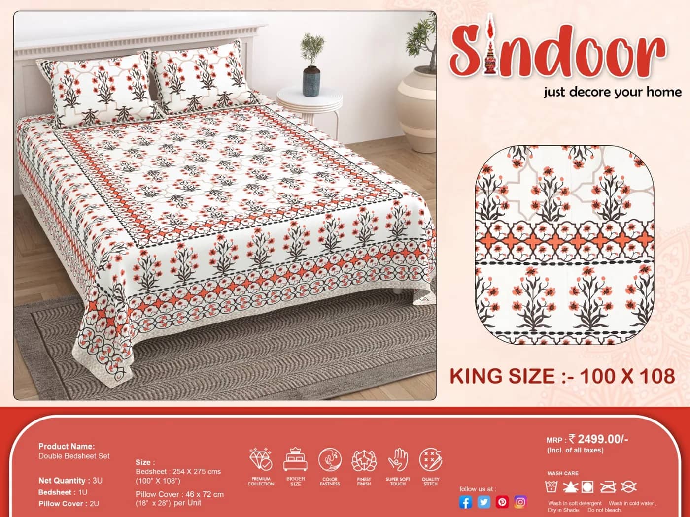Red sage and cream floral — Red sage and cream floral