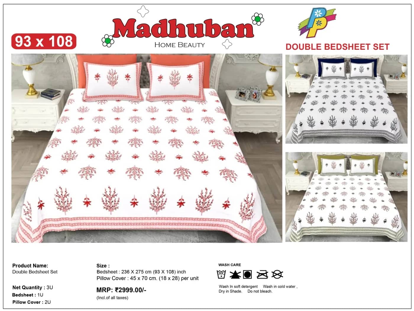 White with red floral — White with red floral