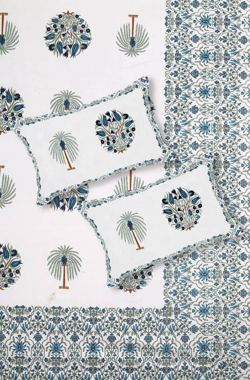White with blue floral 2 — White with blue floral 2