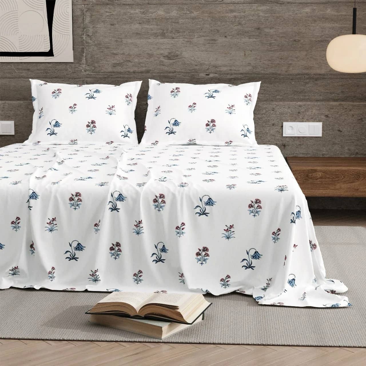 White with blue floral 5 — White with blue floral 5