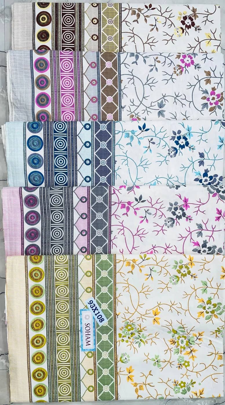 White with multicolor floral and striped — White with multicolor floral and striped