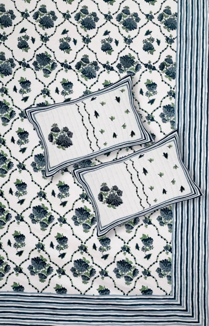 White with navy floral — White with navy floral